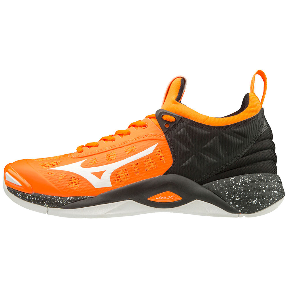 Tenis Para Voleibol Mizuno WAVE MOMENTUM Para Hombre Naranjas/Blancos/Negros 7560943-YR